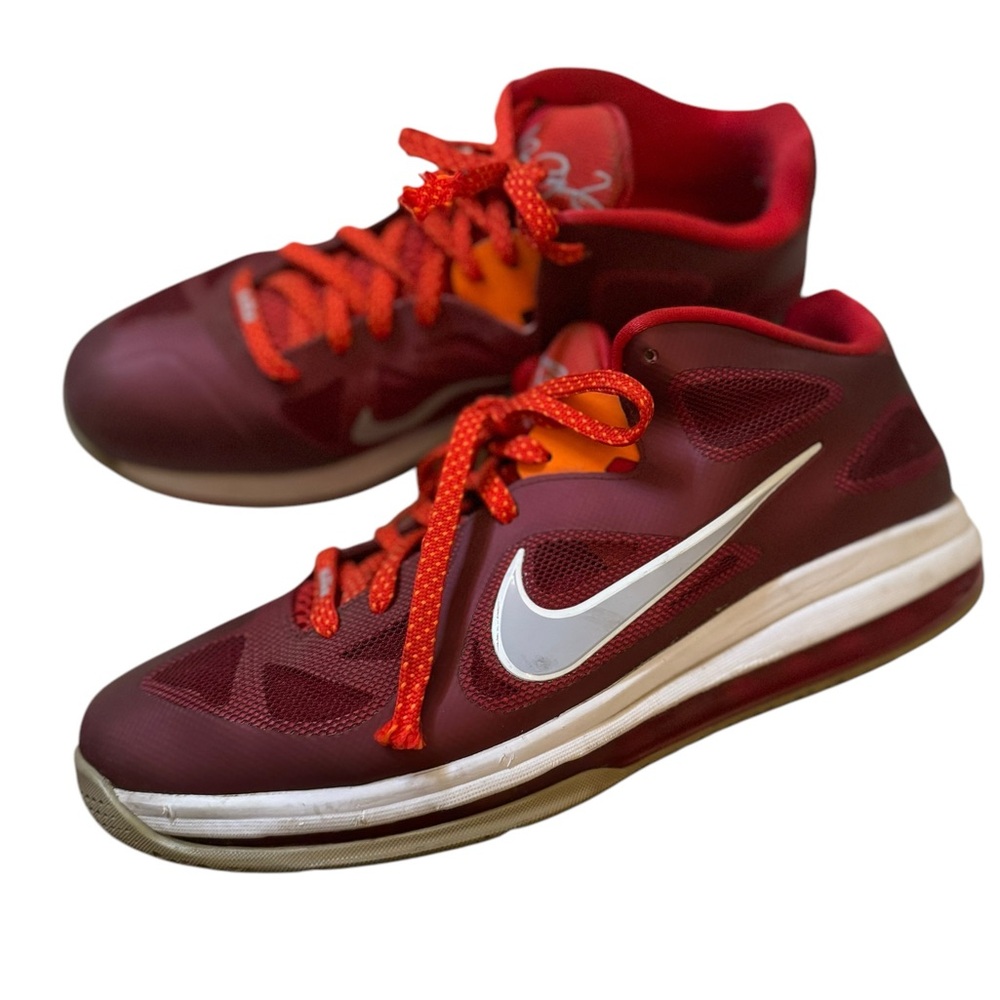 NIKE LeBron Low Cherry MENS 14 Basketball Shoes 510811-600 FAST SHIPPING - Picture 2 of 8